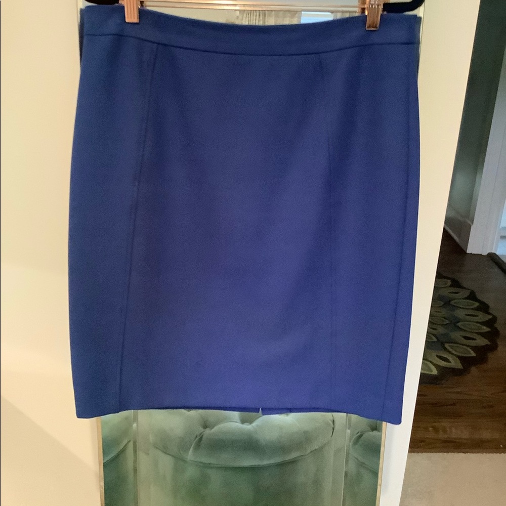 Royal blue seamed pencil skirt